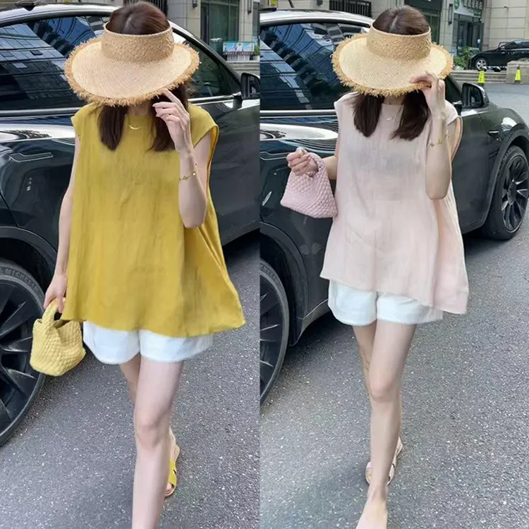 韩系减龄套装女2025夏季新款时尚露背吊带背心上衣阔腿短裤两件套