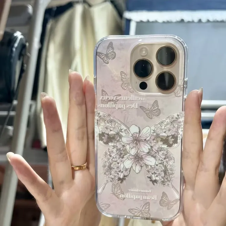 玫瑰蝴蝶适用苹果iphone17/16软壳OPPO荣耀华为小米vivo手机