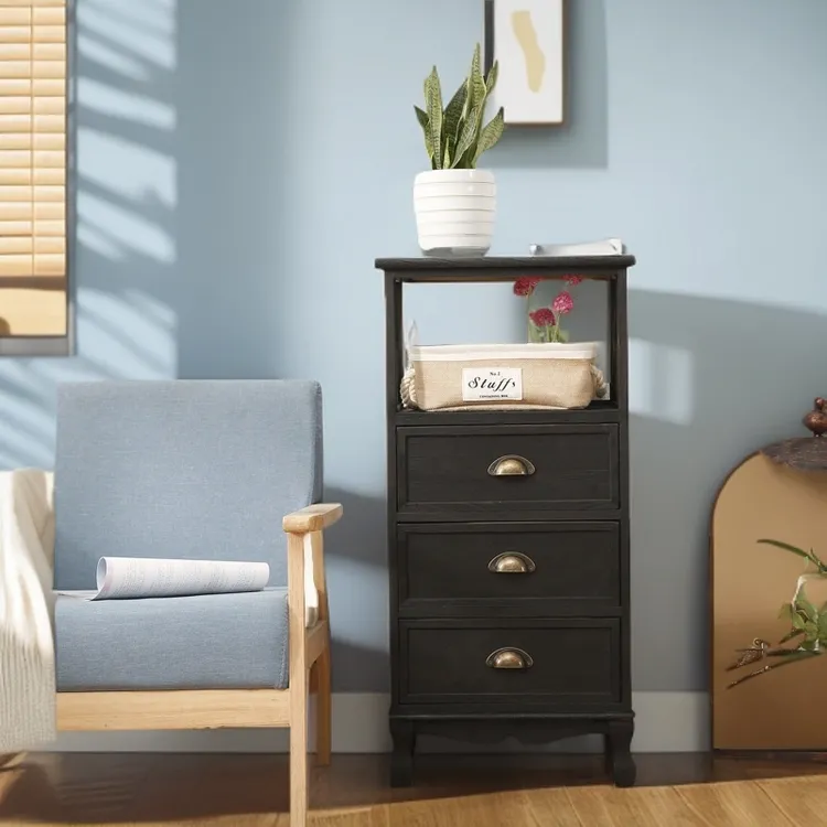 复古风抽象图案民俗元素原木工厂直销漂亮简约隔断斗柜子床头柜子