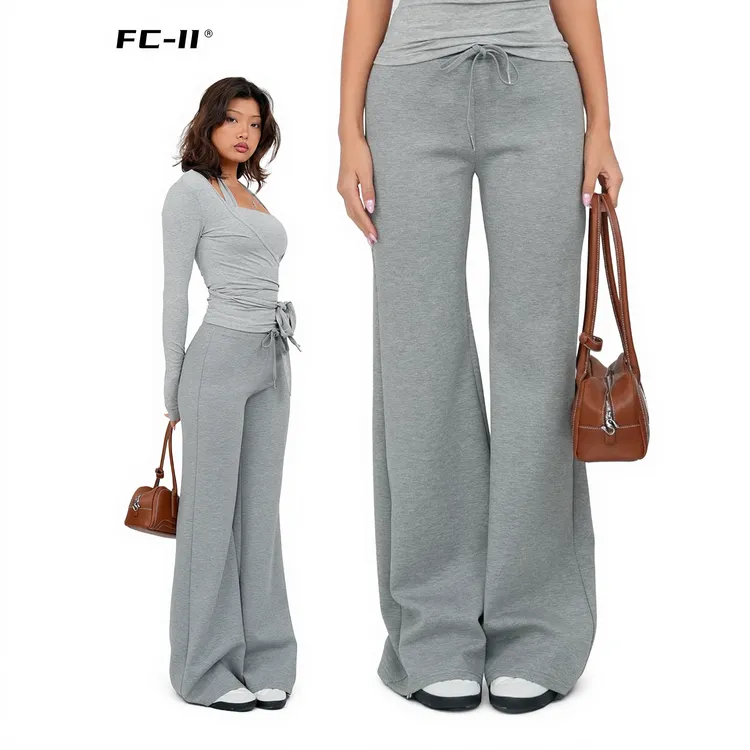 【Fcii】裸感高弹运动显瘦直筒微喇瑜伽裤新款阔腿裤H5K3508