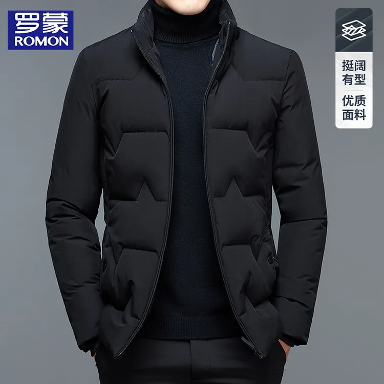罗蒙男士棉衣秋冬新款棉服商务休闲加厚保暖棉袄中年冬装外套男