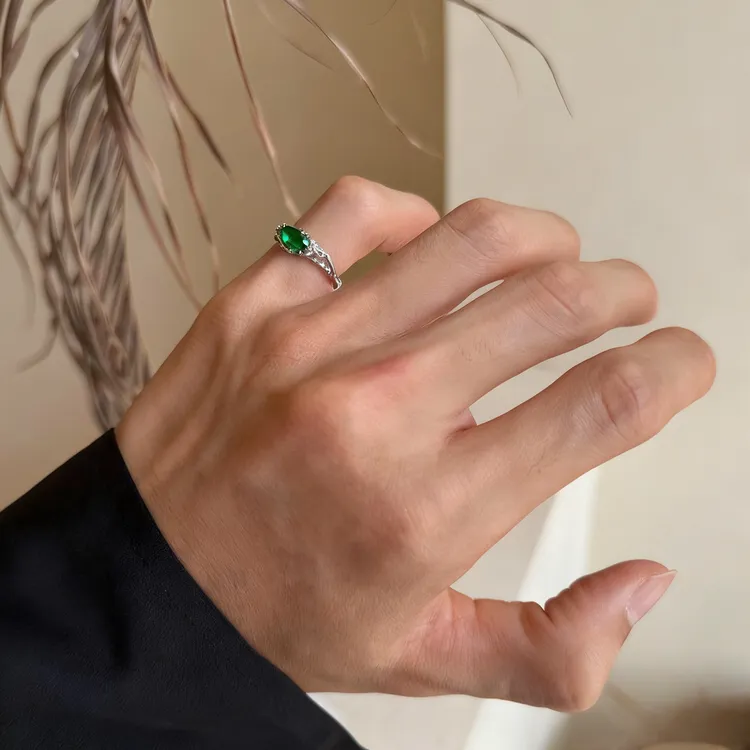 合金戒指 马尔代夫蓝钻枯枝尾戒男女小指小拇指戒指小众高级感