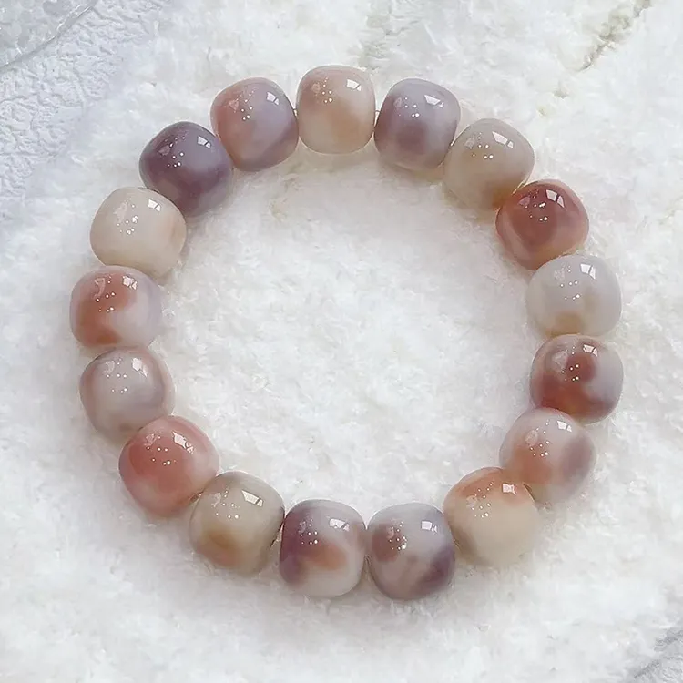 【芋雪吻莓】天然白玉菩提根手串学生版绕指柔盘玩芋泥色菩提佛珠