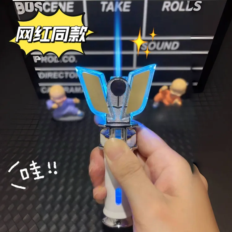 新款网红火焰神光棒打火机耐用防风充气个性创意男友礼物迪迦