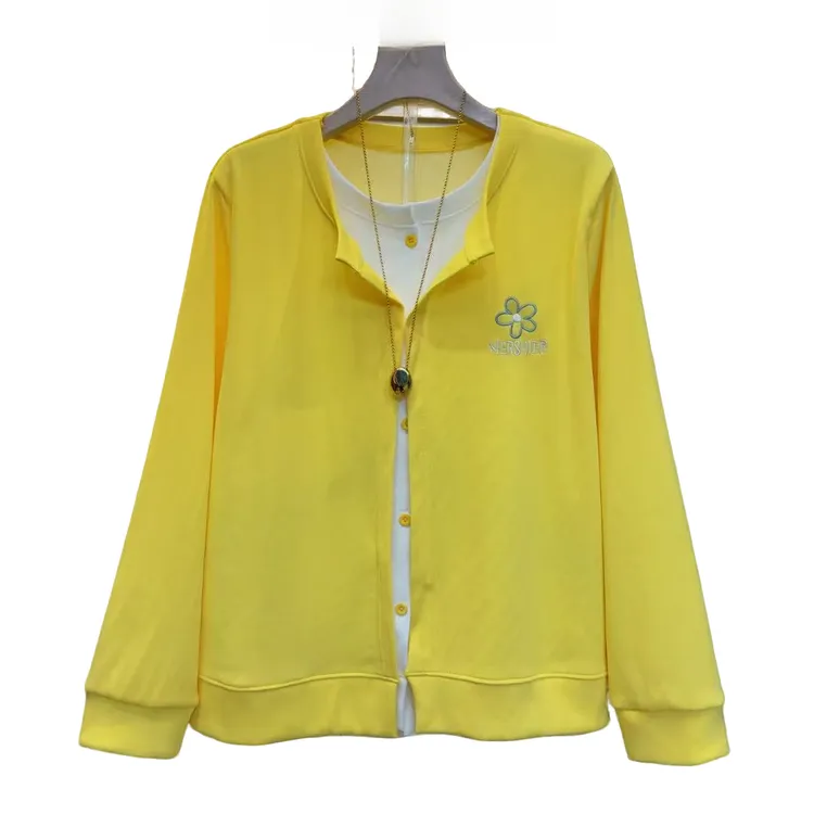 韩系百搭简约洋气纯色大码胖妹妹早春新款女人衫衣长62左右T恤