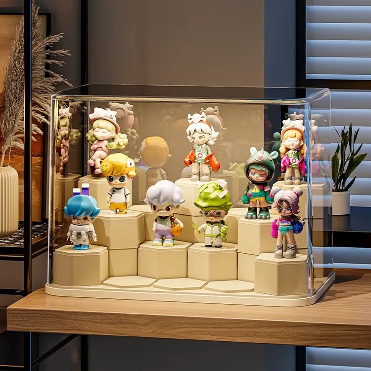 盲盒手办收纳展示盒透明防尘乐高玩具积木娃娃收纳柜展示柜收纳盒