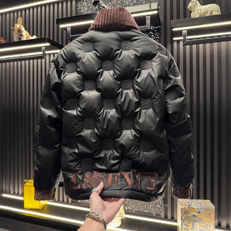 SCHMOWAHRK/施摩瓦戈男士立领拼接羽绒服冬季短款保暖白鸭绒外套