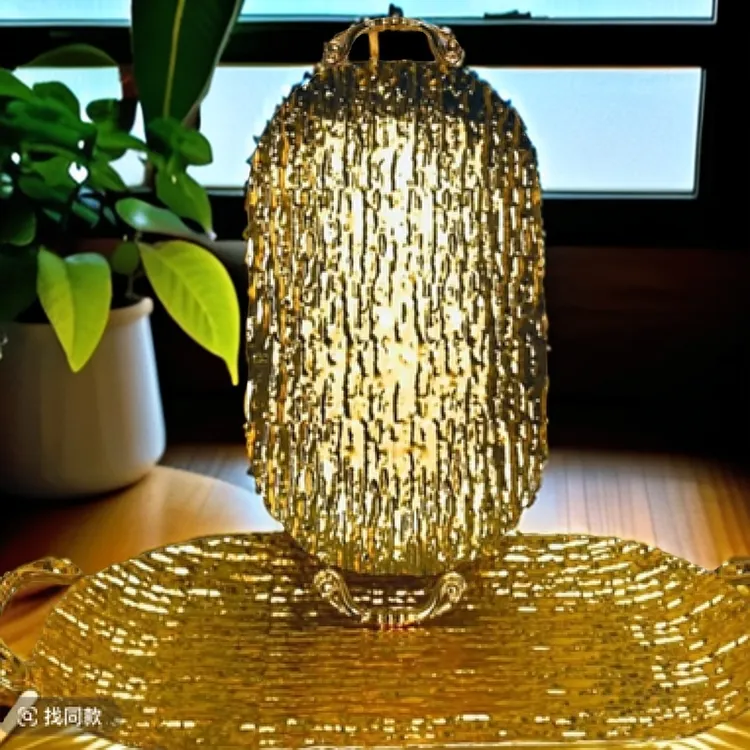 【新疆包邮】不锈钢加厚金色两件套方盘一大一小