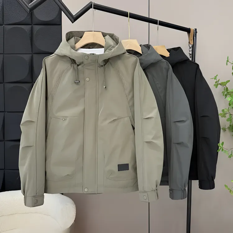 秋冬新款连帽工装夹克外套男士潮牌户外防风保暖二棉宽松休闲棉服