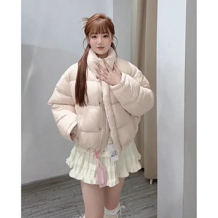 鹅绒服短款保暖女纯色小个子菱格加厚ins百搭网红韩版宽松