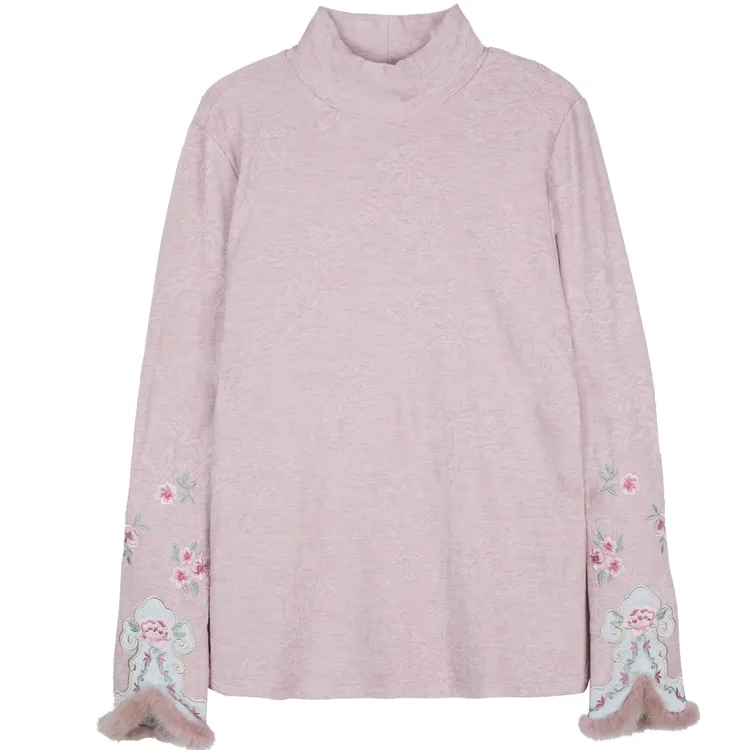 梦燕秋冬女款保暖舒适H版型立领新中式国风短款打底衫4CB03B5016Z