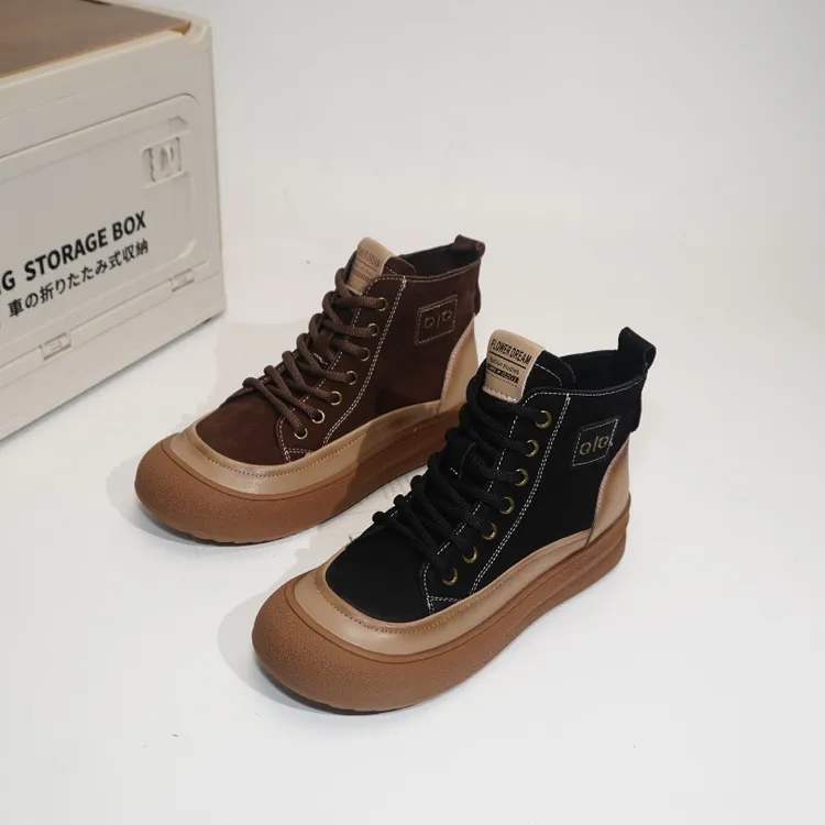 X6131深口加绒勃肯鞋真皮厚底2025新款复古磨砂牛皮单鞋大码女鞋