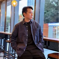 古休2025秋季新款纯棉重磅磨毛衬衫500G重磅宽松休闲经典百搭