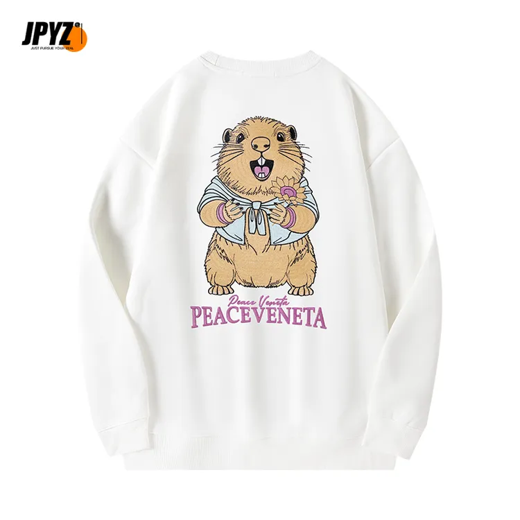 【啊！土拨鼠】光变刺绣舒适套头长袖潮牌休闲运动圆领卫衣-9580