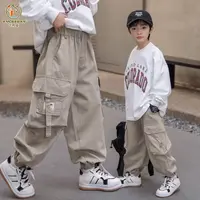 艺鸣鹿童装工装裤宽松儿童春秋装裤子中大童秋款男童休闲运动长裤