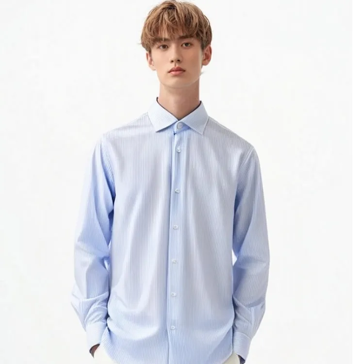 日本进口针织面料秋季男士长袖衬衫