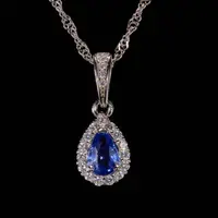 如苑珠宝925银蓝宝石吊坠 多样性发货