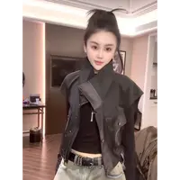 RUYIFASH双皮兜皮拼布马甲