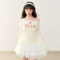 umoumo乌蘑【初秋新款】原创设计蝴蝶结印花T恤休闲风UMOMY13474
