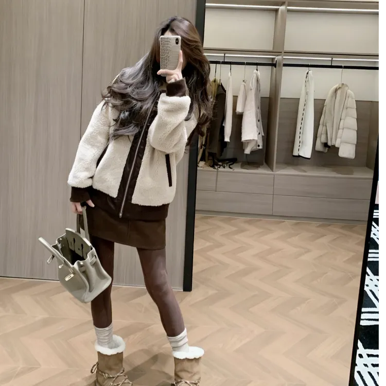 简约气质显瘦外穿长袖外套洋气休闲百搭性感辣妹半身裙时尚两件套