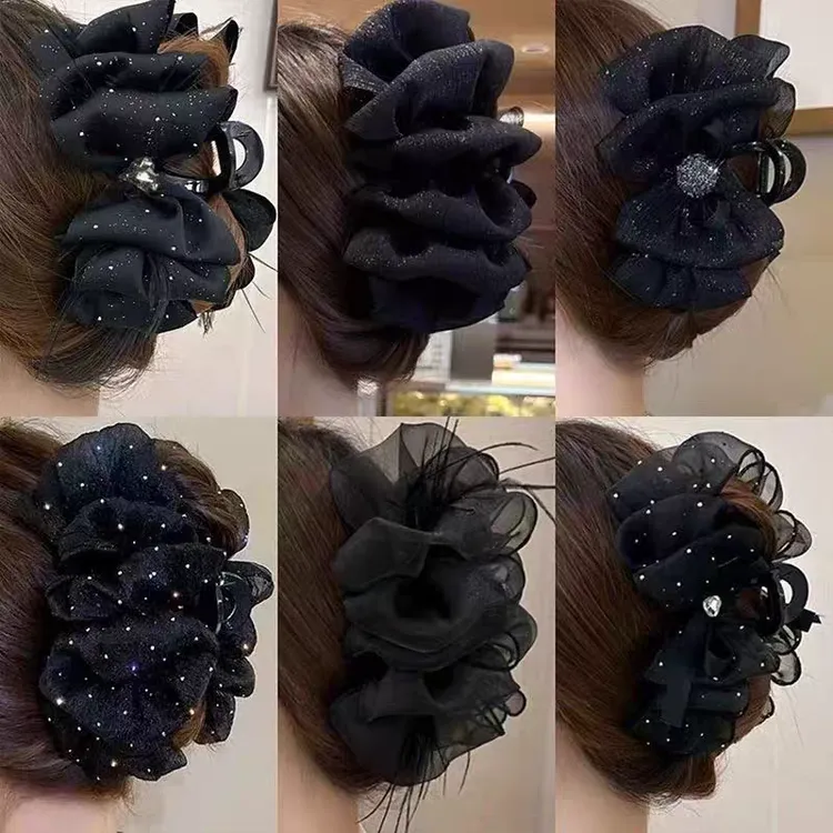 A直播专享半斤批发白天气质网红百搭超大ins简约大抓夹法式透明