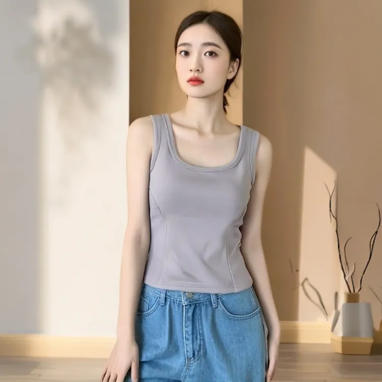 女士保暖背心秋衣打底外穿无袖隐形裸感保暖内衣