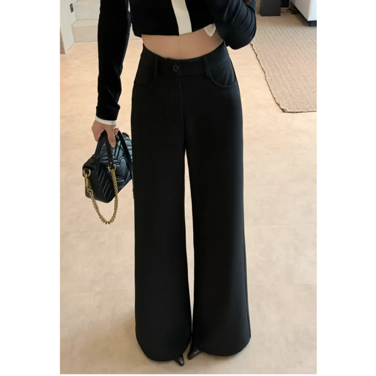 MEINA【慢调巴黎2.0】法式时尚设计高级感休闲百搭直筒微喇休闲裤