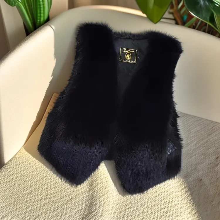氛围感不挑身高百搭马甲外穿秋冬女款环保狐狸毛仿皮草坎肩外套女
