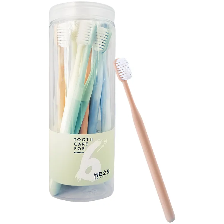 柔丝洁净护齿软毛宽头家用护龈清洁牙刷桶装