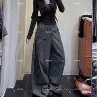 鑫怡定制【设计感腰袋】美式辣妹慵懒松弛感休闲裤垂感宽松拖地裤