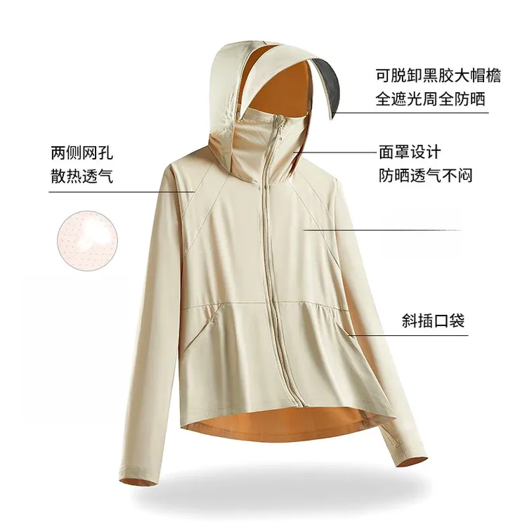 防晒衣专业级冰丝透气户外新女夏季大檐帽防紫外线衣服防晒服女款