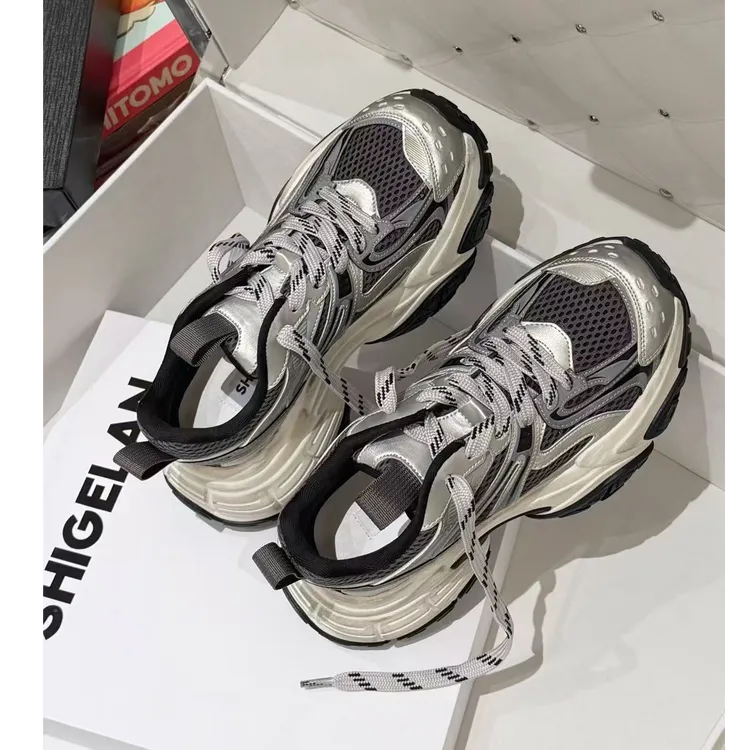 诗歌兰2026早春新款女鞋欧货厚底增高网面休闲运动老爹鞋