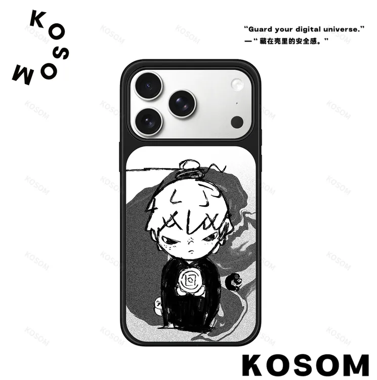 任性男孩磨砂磁吸黑边苹果16promax/15小众高级防摔17pro防摔