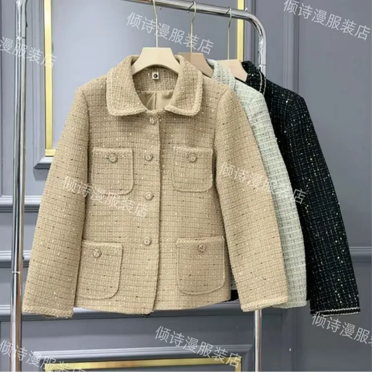 2025春季新款高级感韩版时尚名媛气质翻领小香风外套#2508x