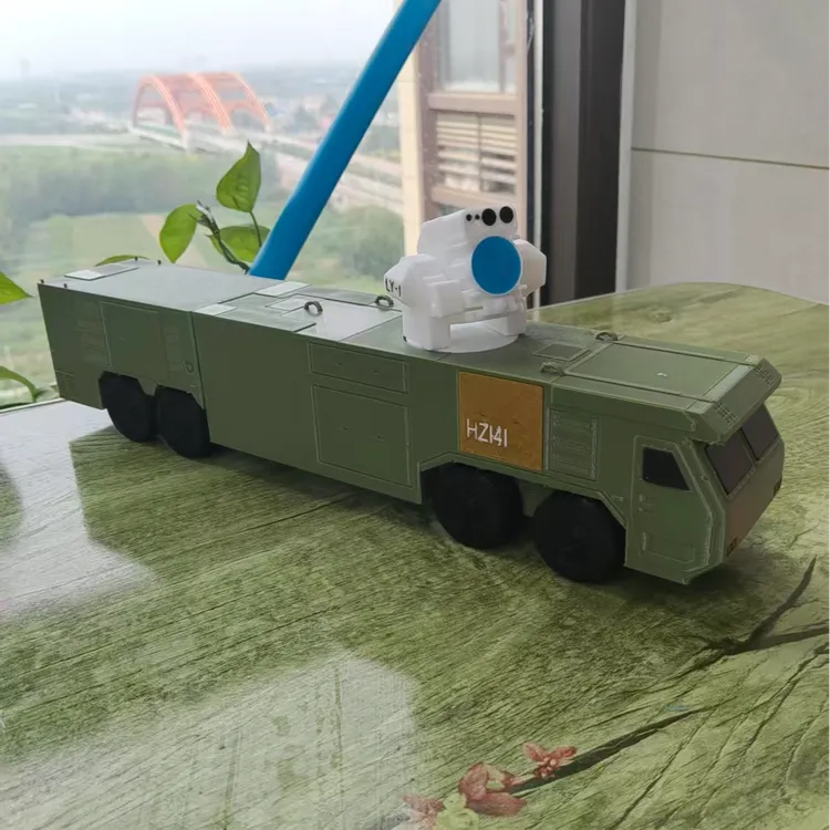 防真车载激光武器车运输车模型航模军迷桌面艺术摆件轮式玩具