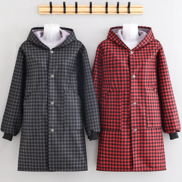 冬季锁温外穿工作服长绒防污耐脏耐磨围裙加肥加大保暖罩衣成人