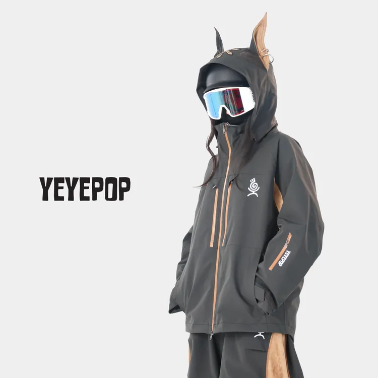 YEYEPOP杜宾滑雪服2025新款专业3L防水雪地防雪外套上衣秋冬季