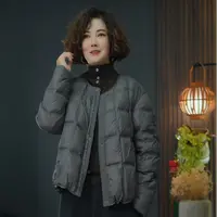 按扣打折园领短款保暖时尚休闲冬季百搭宽松秋冬女款百搭90羽绒服