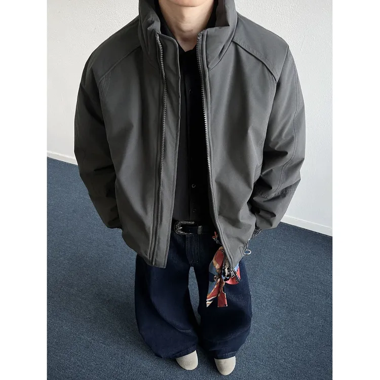 美式三防工装立领夹克棉服情侣教练棉衣外套冬宽松百搭冲锋衣潮