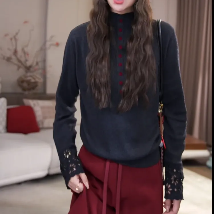 秋冬新款厚款时尚百搭气质设计感长袖针织LK2508192