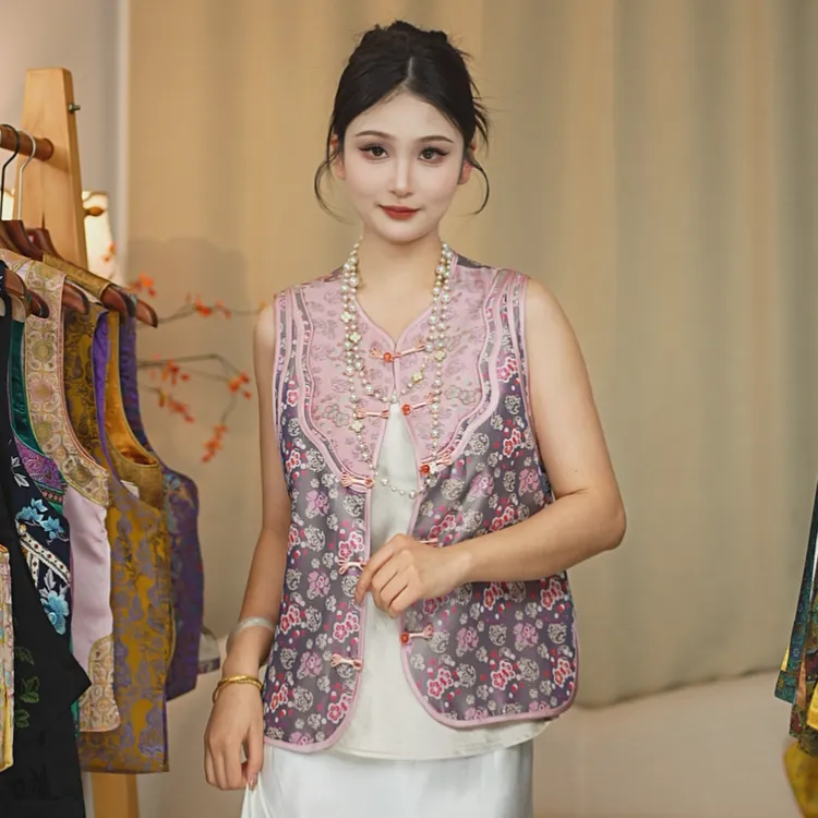 CHUNTIAN/赵赵【衔雪】新中式四季款国风宋锦提花马夹