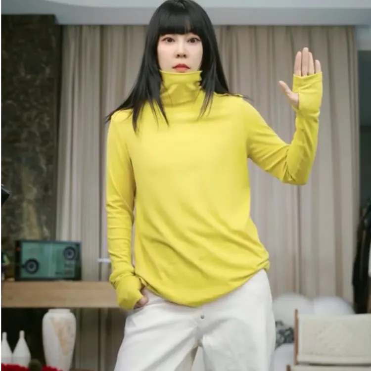 infobyfive2025秋季新款四代套指打底显瘦百搭内搭打底衫2DH0206