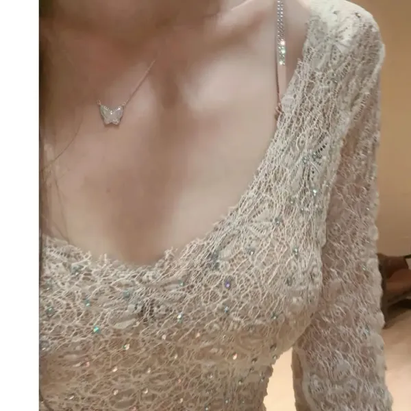 纯欲sexy~闪钻细肩带内衣女小胸聚拢型文胸显大腰细U型美背文胸