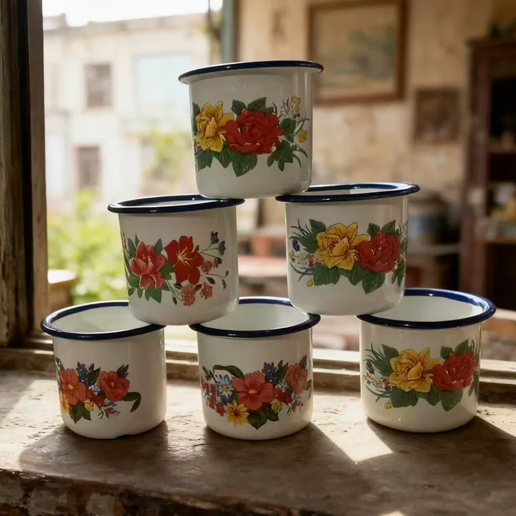 搪瓷茶缸复古风经典款创意搪瓷茶具