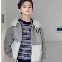 【小哥童装】男童短款帽棉服冬款童休闲拼色韩版中大童外套88680
