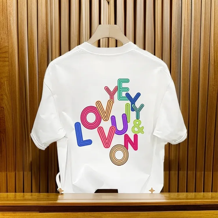 2025男士新款潮流痞帅百搭时尚夏季T恤休闲圆领印花个性轻奢短袖