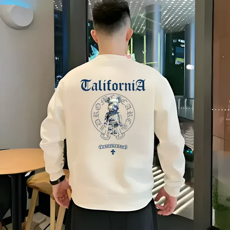 男士成熟痞帅卫衣春秋冬新款2025爆款时尚潮流宽松圆领套头打底衫