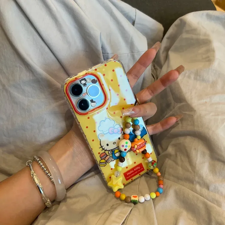 卡通波点厨师kt猫适用苹果16Promax卡通手机壳15vivo华为oppo小米