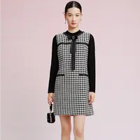 【晨粉专享价】设计收腰洋装无袖连衣裙女奢雅连衣裙