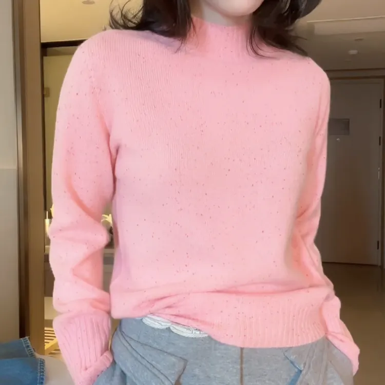 2025新款设计感百搭韩版细闪长袖针织上衣LK2501211